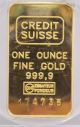 Credit Suisse Bullion Bar 1 Oz 999.  9 Gold Pcgs Wtc Ground Zero Recovery Gold photo 1