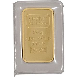20 Gram Gold Bar - Credit Suisse - 999.  9 Fine With Certificate photo