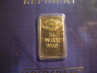 Igr Goldgram 999.  9 Fine Gold 1 Gram Bar Istanbul Gold Refinery photo