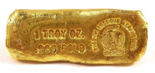 Rare Old Phoenix Precious Metals 1 Oz.  Fine Gold Hand Poured Bar Hard To Find photo