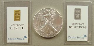 Credit Suisse Gold Silver & Platinum Precious Metals Pack 2013 American Eagle photo