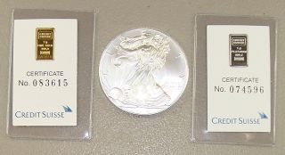 Credit Suisse Gold Silver & Platinum Precious Metals Pack 2014 American Eagle photo