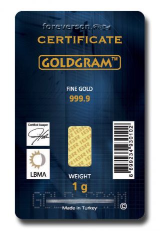 1 Each 1 Gram 24k Gold Bar Igr Goldgram photo