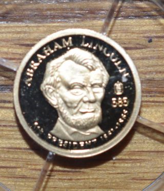 Commemorative Gold Round Celebrating Abraham Lincoln - Our 16th President photo