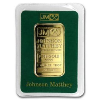 Jm (johnson Matthey) Gold Bar 1oz.  9999 Pure photo