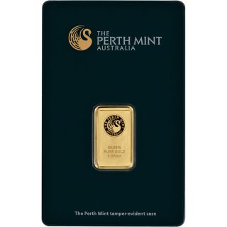 5 Gram Gold Bar - Perth - 99.  99 Fine In Assay photo