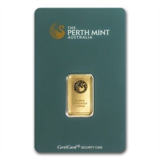 Australia Perth 5 Gram 99.  99% Gold Bar In Certicard Security Case - 5g photo