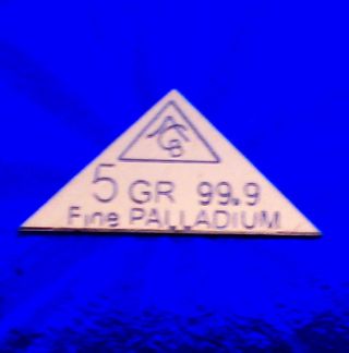 (acb) Pyramid Pure 99.  9 Palladium Bullion 5grain Bar Rare photo