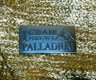Acb Palladium 1 Gram Bar Solid 99.  9 Pure Pd Bullion Minted /\ photo