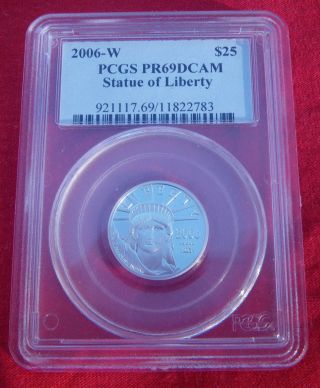 2006 W Platinum $25 1/4 Oz American Liberty Eagle Pcgs Proof 69 No Silver Gold photo