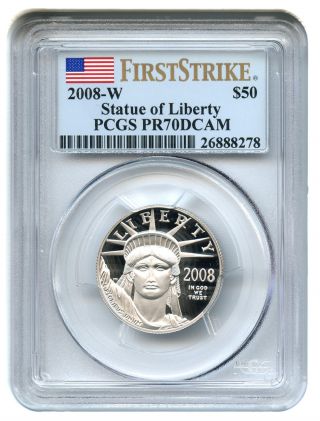 2008 - W Platinum Eagle $50 Pcgs Proof 70 Dcam (first Strike) photo