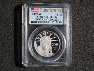 2009 - W $100 Pcgs Proof 70 Dcameo (platinum Eagle - First Strike) 1 Ounce photo
