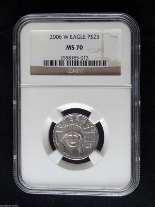 2006 W Platinum Eagle Uncirculated $25 1/4oz Ngc Ms70 photo