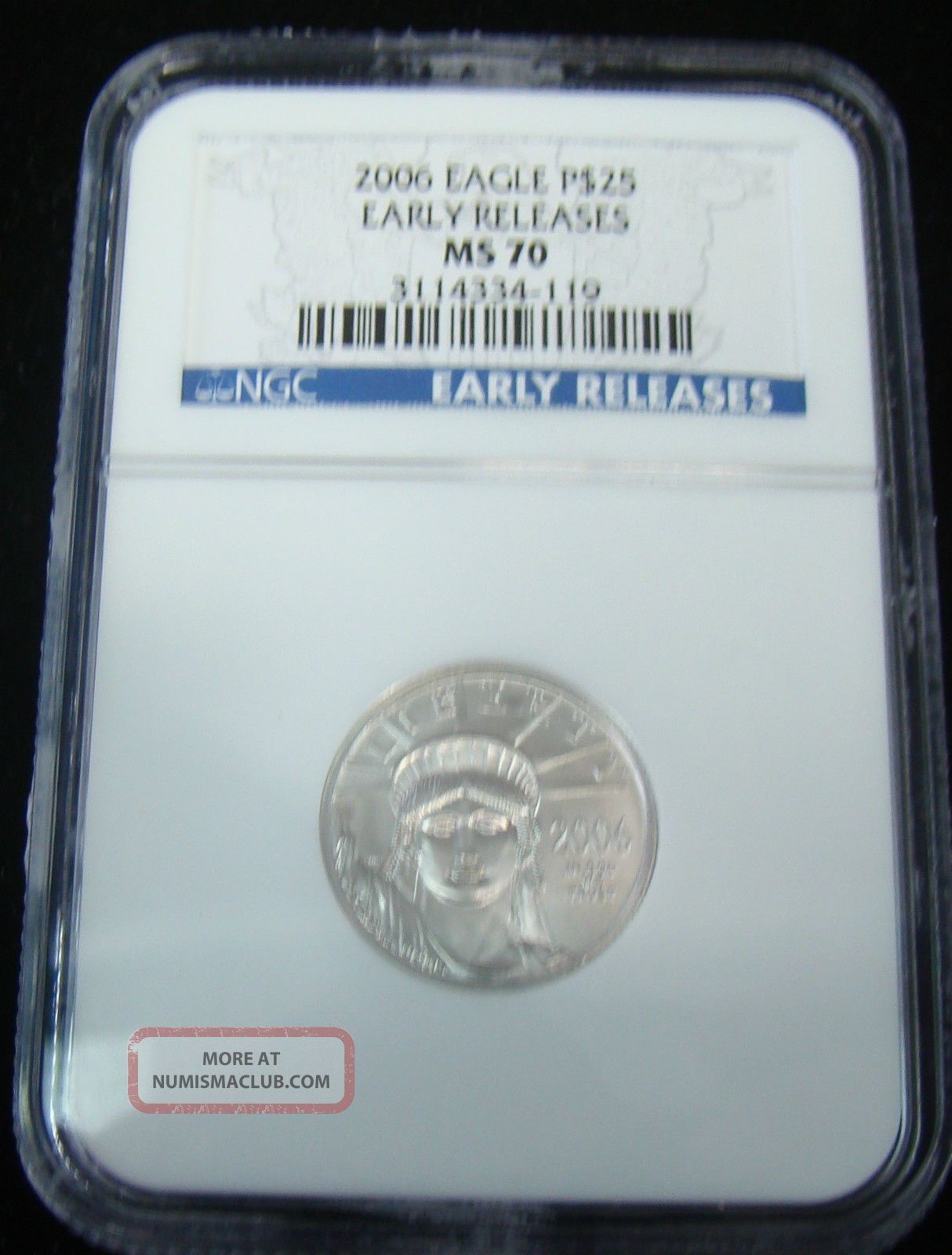 2006 $25 Platinum Liberty Eagle Coin Ngc Ms 70 - 1/4 Oz. . 9995 - Early