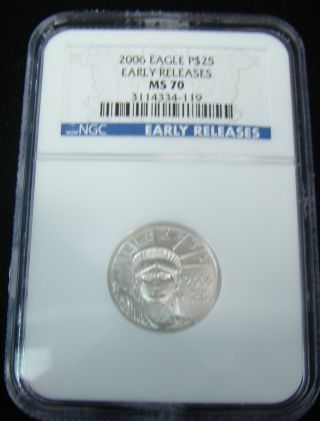 2006 $25 Platinum Liberty Eagle Coin Ngc Ms 70 - 1/4 Oz. .  9995 - Early Releases photo