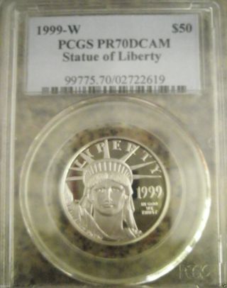 1999 $50 1/2 Oz.  Pcgs Pr70dcam Platinum Liberty Coin photo