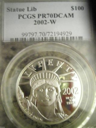 2002 - W $100 Pcgs Pr70dcam Platinum American Eagle photo