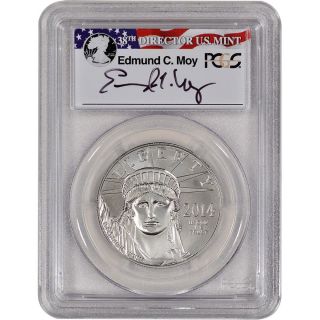 2014 American Platinum Eagle (1 Oz) $100 - Pcgs Ms70 - First Strike - Moy Signed photo