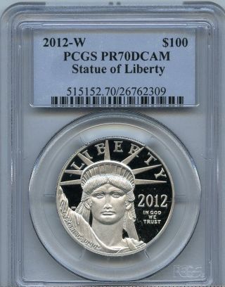 2012 - W $100 (1 Oz. ) Proof 70 Platinum Eagle Pcgs Pr70 Pf 70 Dcam photo