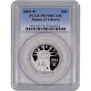 2003 - W American Platinum Eagle Proof (1/2 Oz) $50 - Pcgs Pr70 Dcam photo