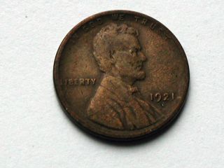 Usa 1921 S One Cent (1¢) Lincoln Wheat Penny Coin photo