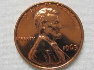 1963 P Proof Lincoln Cent - 95% Copper photo