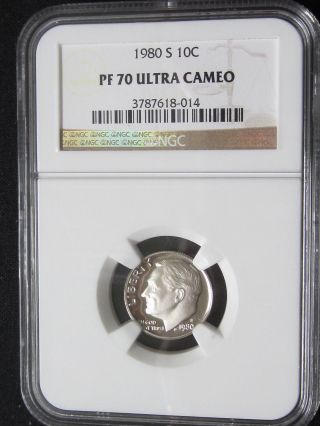 1980 S Clad Proof Roosevelt Dime - Ngc Pf 70 Ultra Cameo (014) photo