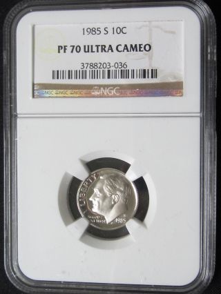 1985 S Clad Proof Roosevelt Dime - Ngc Pf 70 Ultra Cameo (036) photo