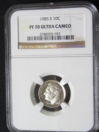 1985 S Clad Proof Roosevelt Dime - Ngc Pf 70 Ultra Cameo (037) photo