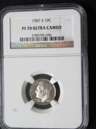 1987 S Clad Proof Roosevelt Dime - Ngc Pf 70 Ultra Cameo (080) photo