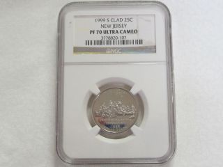 1999 S Clad Proof Jersey State Quarter - Ngc Pf 70 Ultra Cameo (107) photo