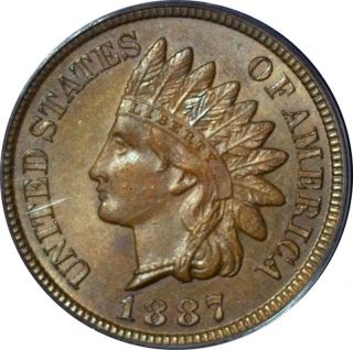 1887 1c Indian Head Cent Pr 65 Pcgs Green Certified photo