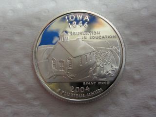 2004 S Iowa State Quarter - Gem Proof Deep Cameo - 90% Silver photo