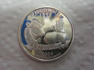 2004 S Wisconsin State Quarter - Gem Proof Deep Cameo - 90% Silver photo