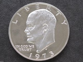 1973 - S Eisenhower Dollar Dcam Proof 40% Silver U.  S.  Coin D4042 photo