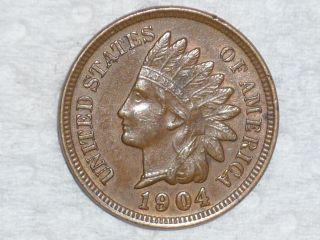 1904 Indian Cent Almost Uncirculated photo