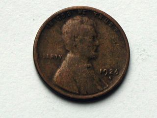Usa 1924 S One Cent (1¢) Lincoln Wheat Penny Coin photo