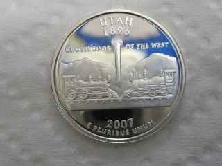 2007 S Utah State Quarter - Gem Proof Deep Cameo - 90% Silver photo