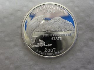 2007 S Washington State Quarter - Gem Proof Deep Cameo - 90% Silver photo
