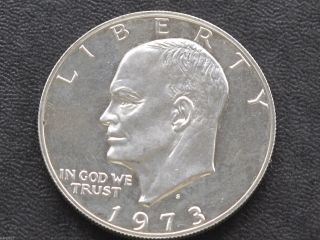 1973 - S Eisenhower Dollar Dcam Impaired Proof 40% Silver U.  S.  Coin D4040 photo