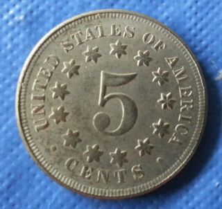 1882 Us 5c Shield Nickel Vf / Xf Great Coin - photo
