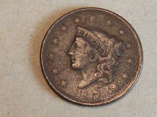 1837 Coronet Head Large Cent 9589 photo