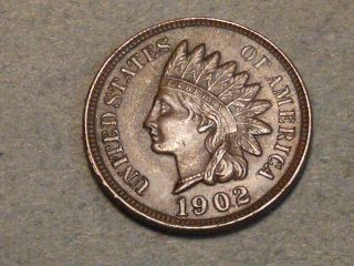 1902 Indian Head Cent (au) 5416a photo