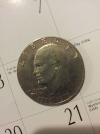 One - Dwight D.  Eisenhower Bicentennial 1776 - 1976 Silver Dollar Coin Ike Dollar photo