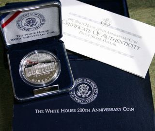 1992 W White House Commemorative Silver Dollar United States Proof Coin photo