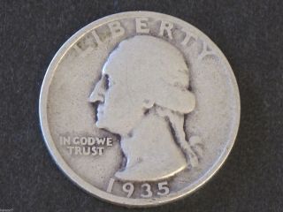 1935 - D Washington Quarter 90% Silver U.  S.  Coin D5626 photo