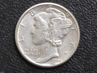 1944 - P Mercury Dime 90% Silver U.  S.  Coin D7274 photo