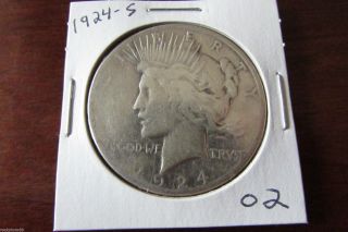 1924 - S Peace Dollar Semi Key Date 90% Silver 02 photo