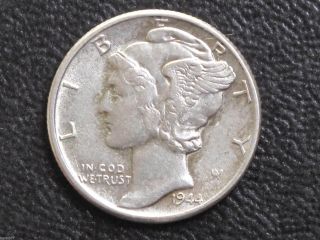 1944 - P Mercury Dime 90% Silver U.  S.  Coin D7275 photo