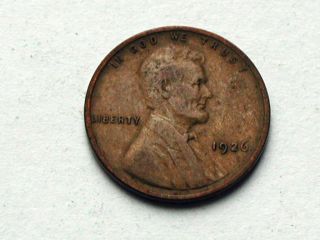 Usa 1926 One Cent (1¢) Lincoln Wheat Penny Coin photo